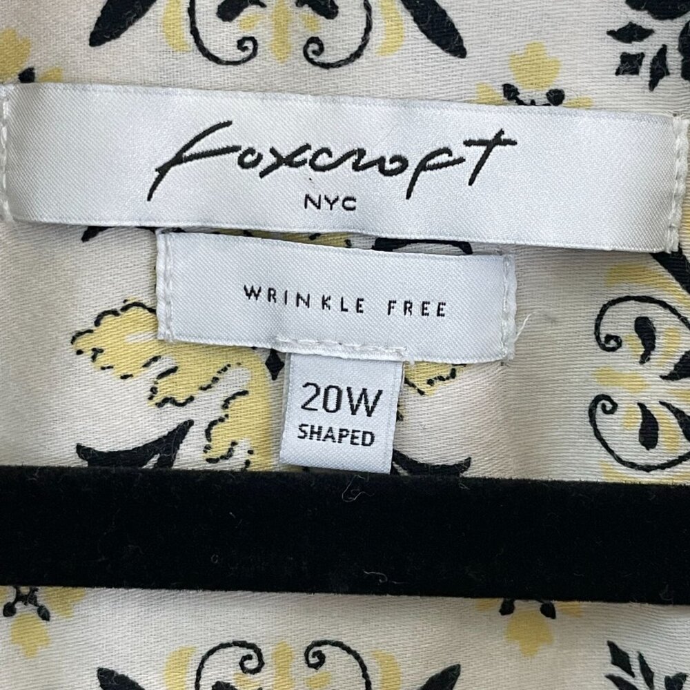 Foxcroft Womens Plus 20W Shaped Wrinkle Free Shirt Floral Long Sleeve Top Blouse - Picture 3 of 9